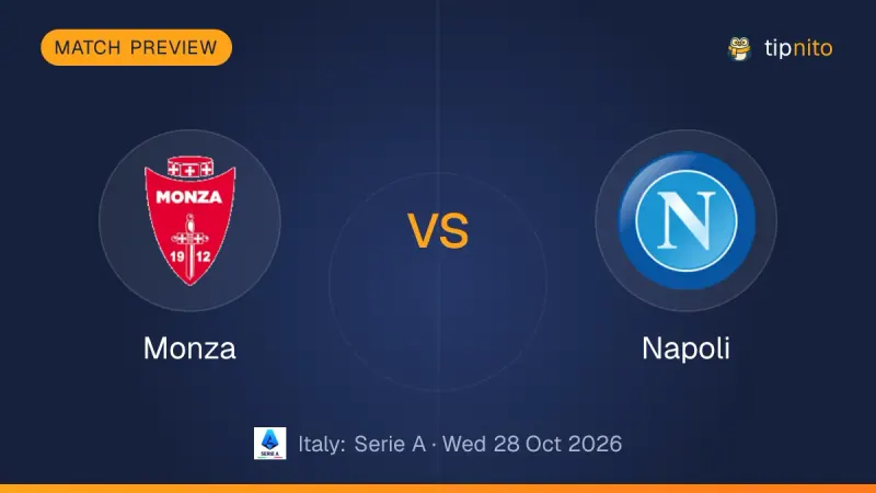 Monza vs Napoli match preview: both club crests on a Tipnito cover