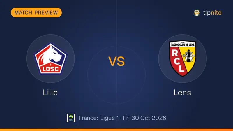 Lille vs Lens match preview: both club crests on a Tipnito cover