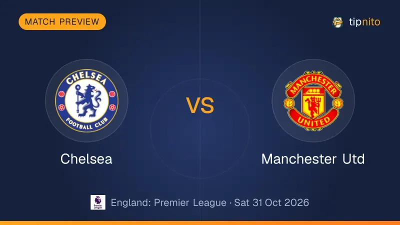 Chelsea vs Manchester Utd match preview: both club crests on a Tipnito cover