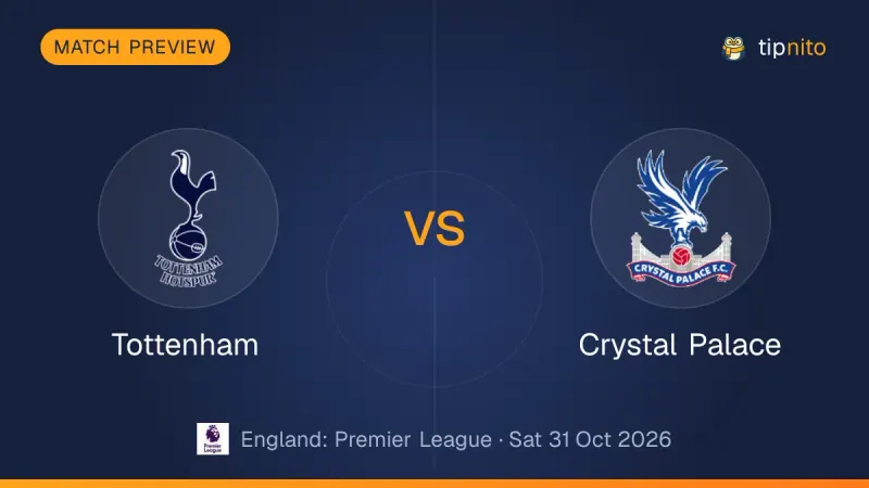 Tottenham vs Crystal Palace match preview: both club crests on a Tipnito cover